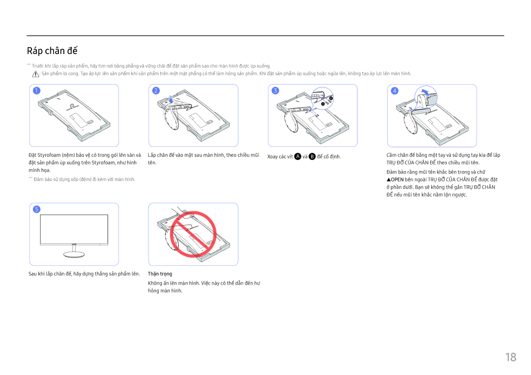 Samsung LC34F791WQEXXV manual Ráp chân đế 