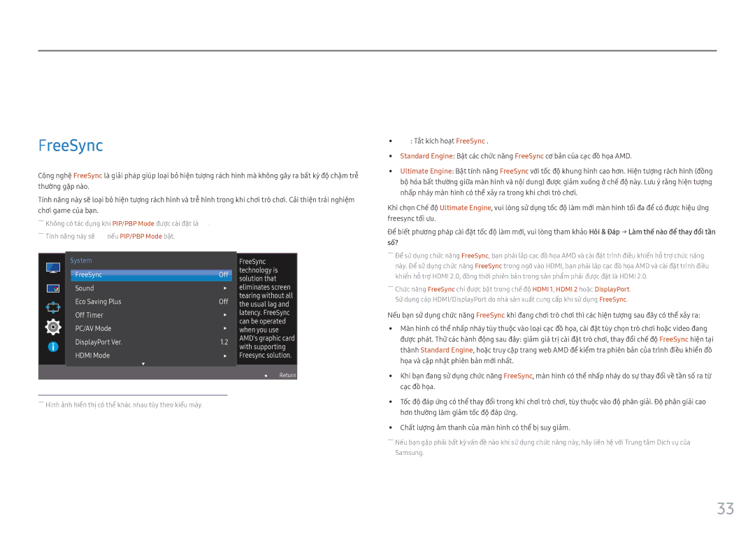 Samsung LC34F791WQEXXV manual Thiêt lập và khôi phuc, FreeSync 