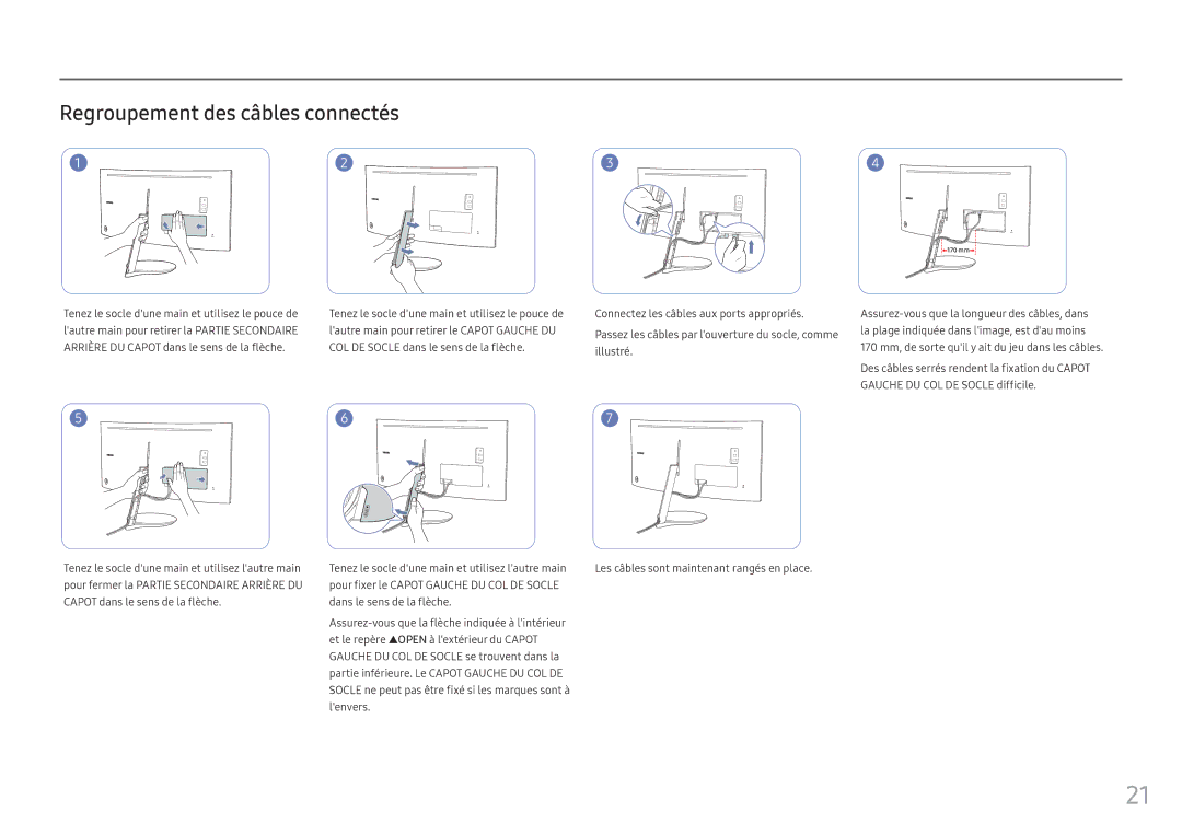 Samsung LC34F791WQUXEN manual Regroupement des câbles connectés 