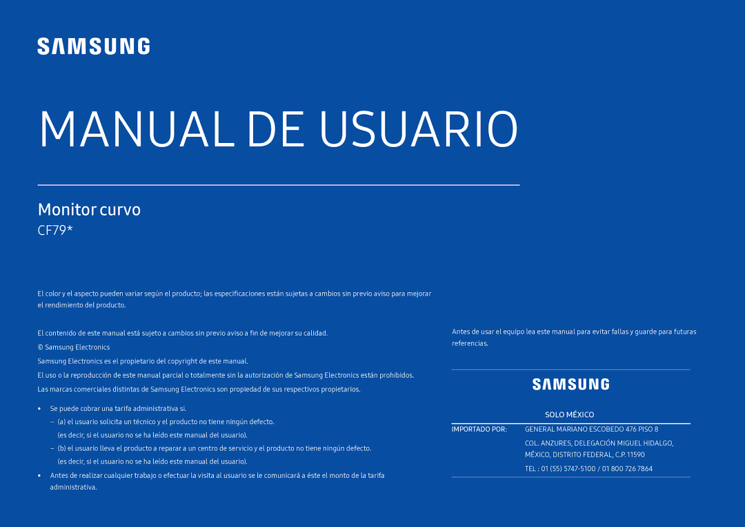 Samsung LC34F791WQUXEN manual Manual DE Usuario 