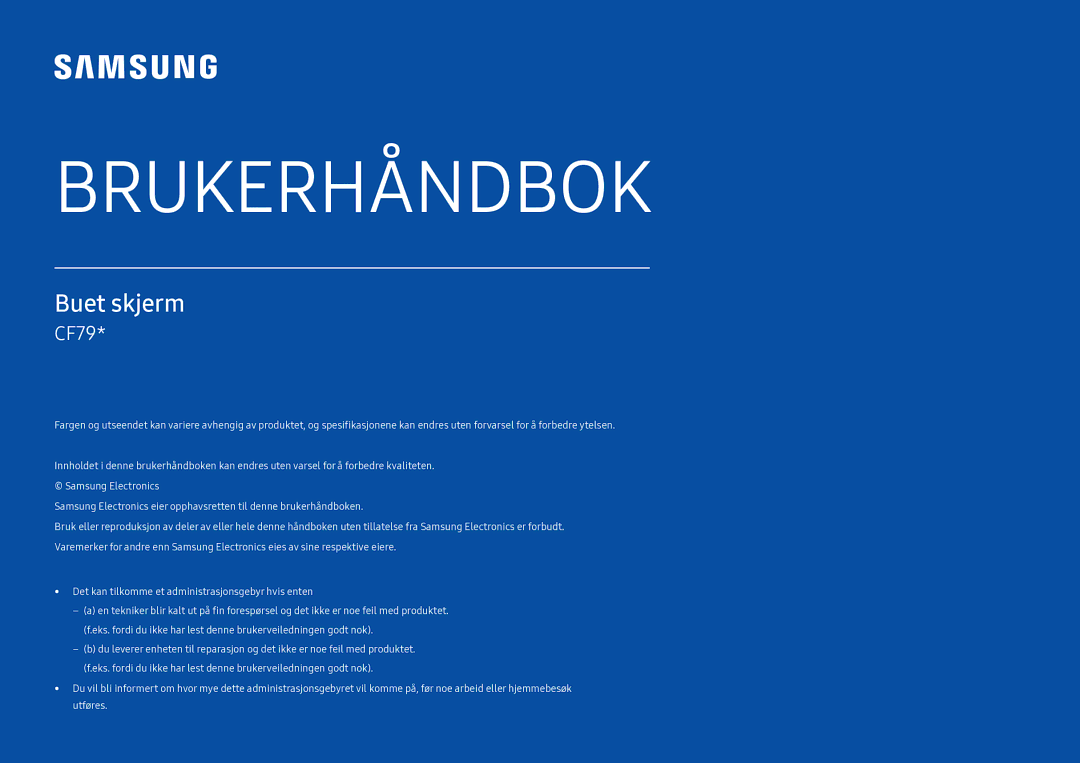 Samsung LC34F791WQUXEN manual Brukerhåndbok 