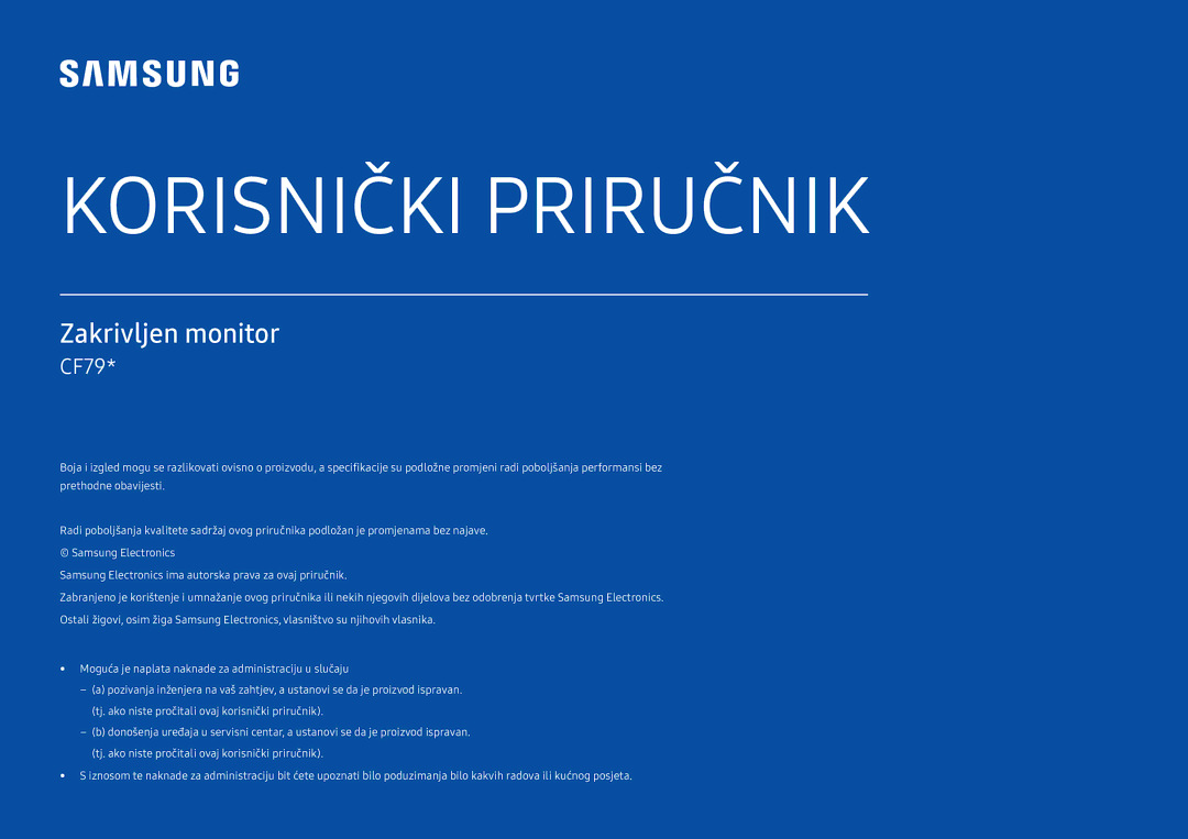 Samsung LC34F791WQUXEN manual Korisnički Priručnik 