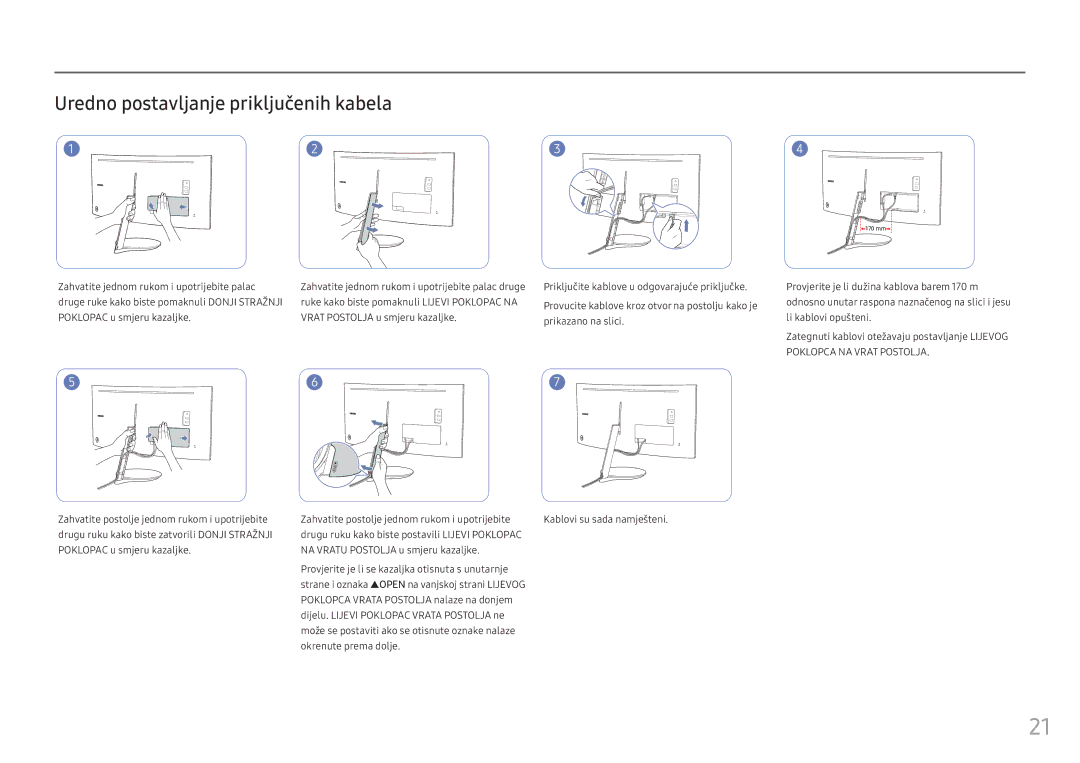 Samsung LC34F791WQUXEN manual Uredno postavljanje priključenih kabela 