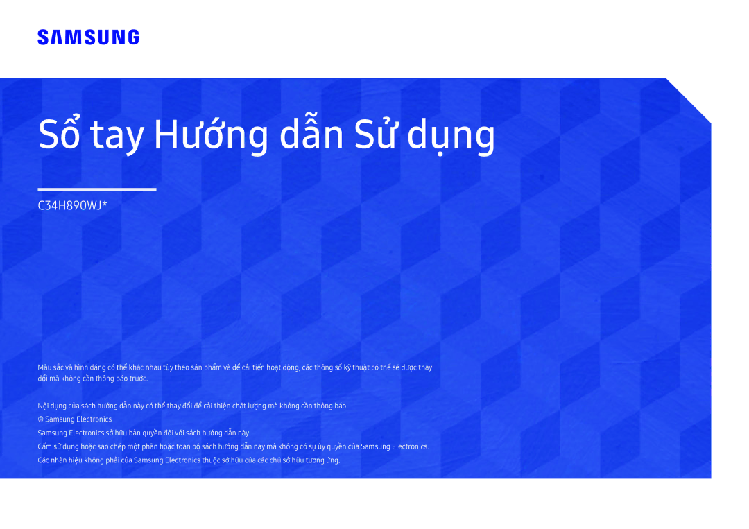 Samsung LC34H890WJEXXV manual Sổ tay Hướng dẫn Sử dụng 