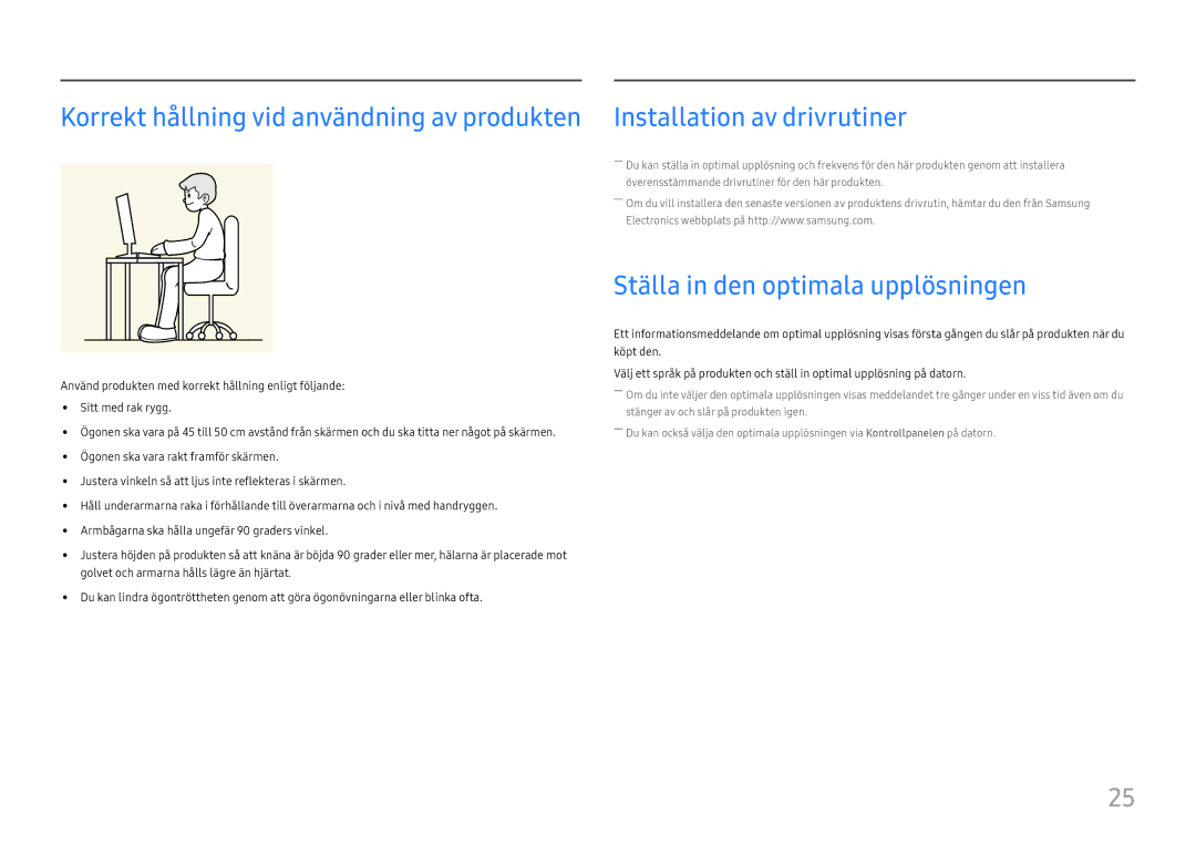 Samsung LC34H890WJUXXE, LC34H890WJUXEN manual Ställa in den optimala upplösningen 