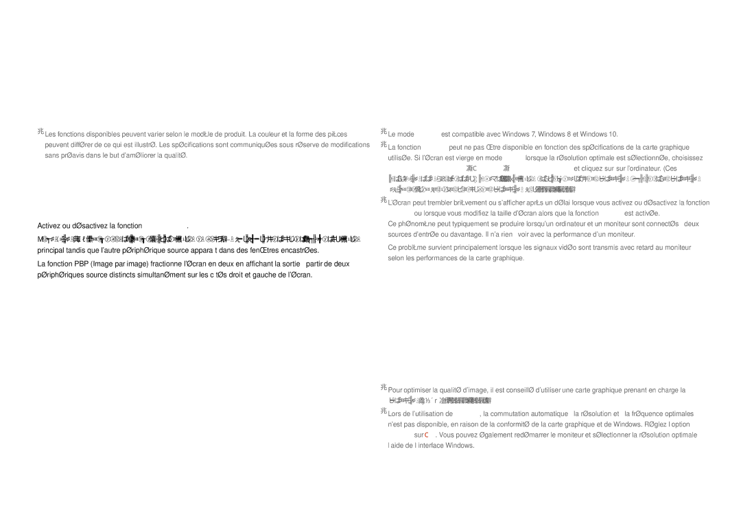 Samsung LC34H890WJUXEN manual Configuration des paramètres PIP/PBP, Mode PIP/PBP 