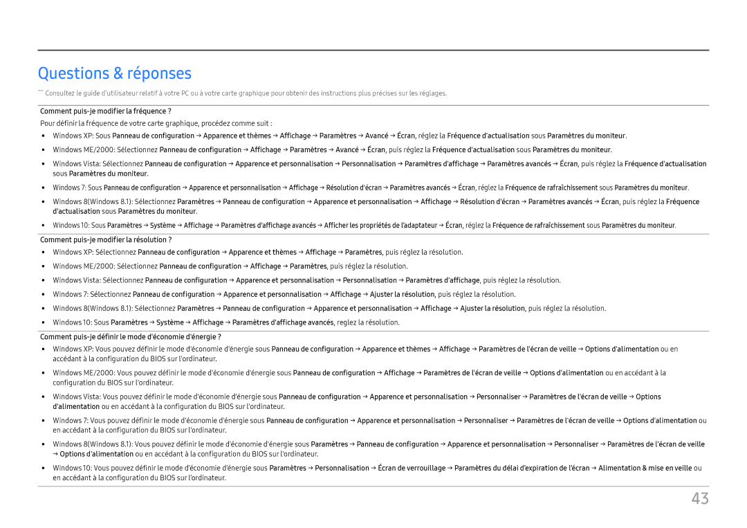 Samsung LC34H890WJUXEN manual Questions & réponses 