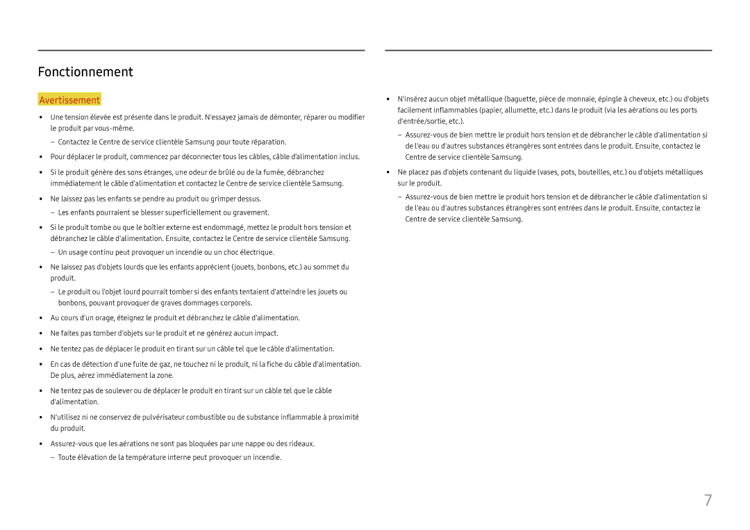 Samsung LC34H890WJUXEN manual Fonctionnement 