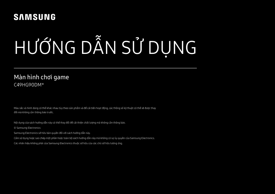 Samsung LC49HG90DMEXXV manual Hướng DẪN SỬ Dụng 