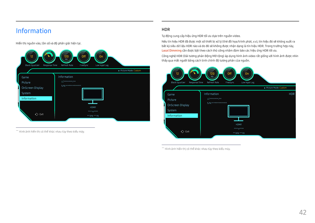 Samsung LC49HG90DMEXXV manual Information, Hdr 