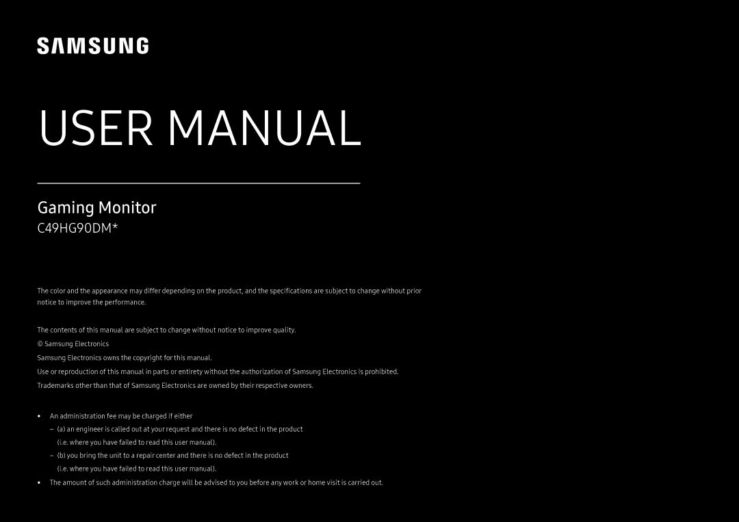 Samsung LC49HG90DMUXEN manual Brugervejledning 