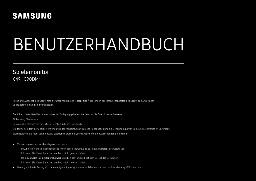 Samsung LC49HG90DMUXEN manual Benutzerhandbuch 