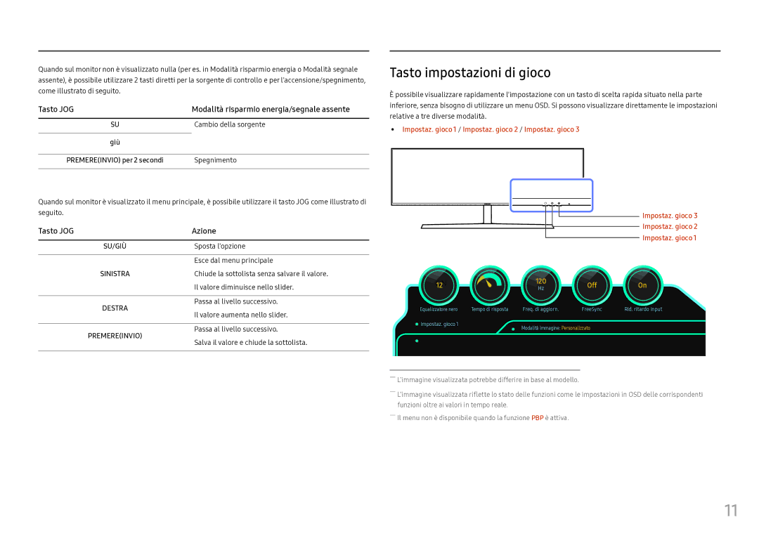 Samsung LC49HG90DMUXEN manual Tasto impostazioni di gioco 