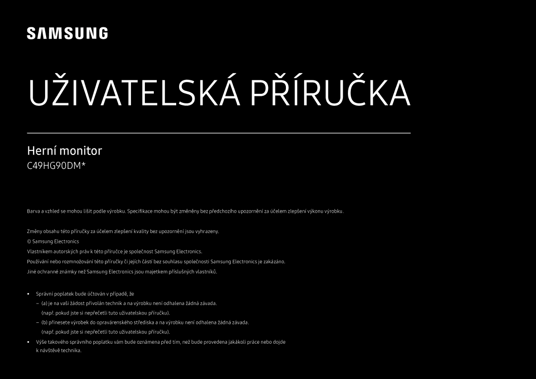 Samsung LC49HG90DMUXEN manual Uživatelská Příručka 