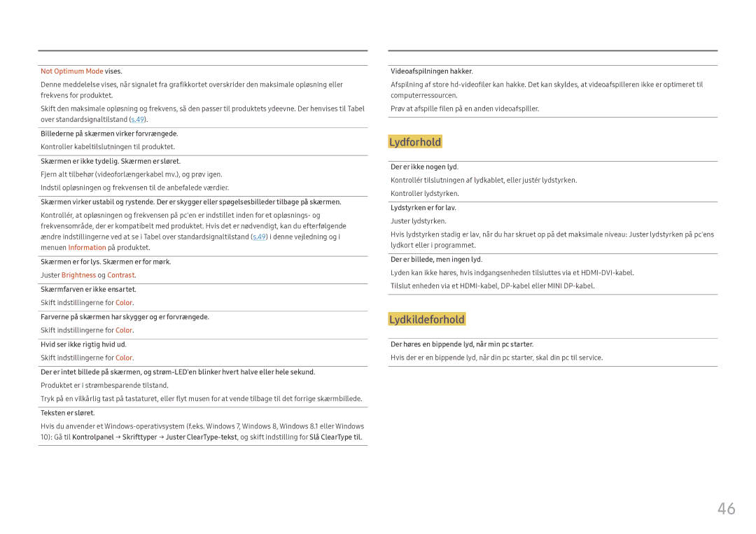 Samsung LC49HG90DMUXEN manual Kontroller kabeltilslutningen til produktet, Skift indstillingerne for Color 