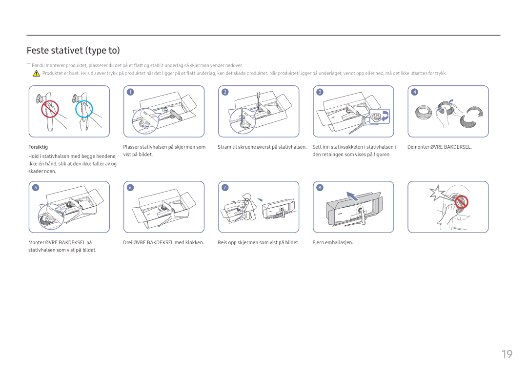 Samsung LC49HG90DMUXEN manual Feste stativet type to 