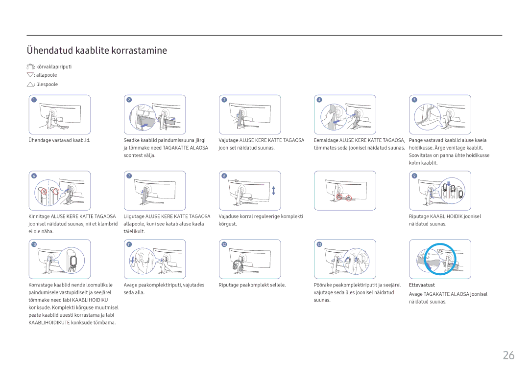 Samsung LC49HG90DMUXEN manual Ühendatud kaablite korrastamine 