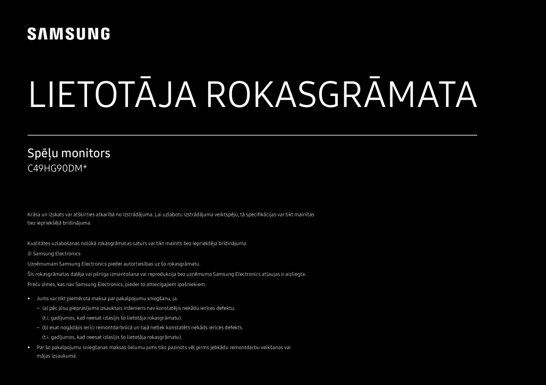 Samsung LC49HG90DMUXEN manual Kasutusjuhend 