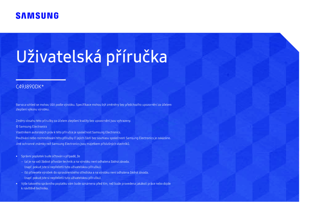 Samsung LC49J890DKUXEN manual Uživatelská příručka 