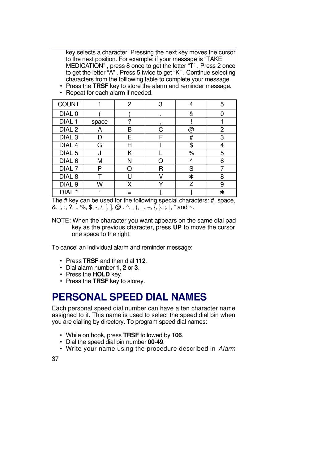 Samsung LCD 12B, LCD 24BI, STD 12B, STD 24B, 6B manual Personal Speed Dial Names 