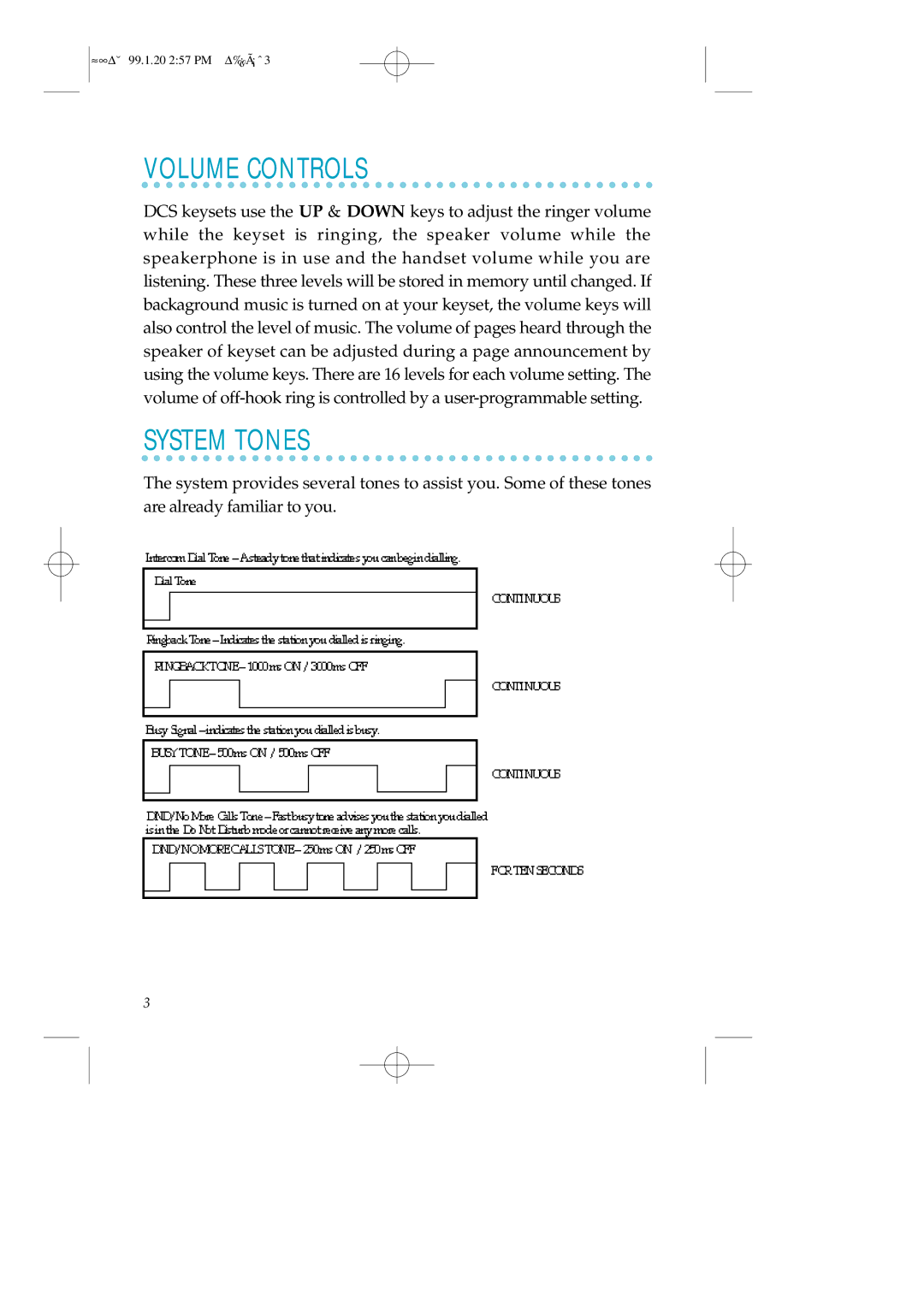 Samsung STD24B, LCD12B, STD12B manual Volume Controls, System Tones 