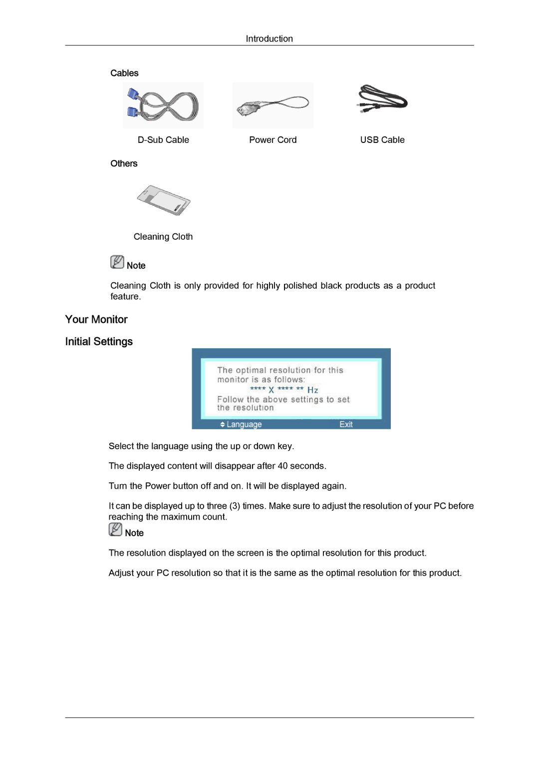 Samsung LD220G, LD190G user manual Introduction 