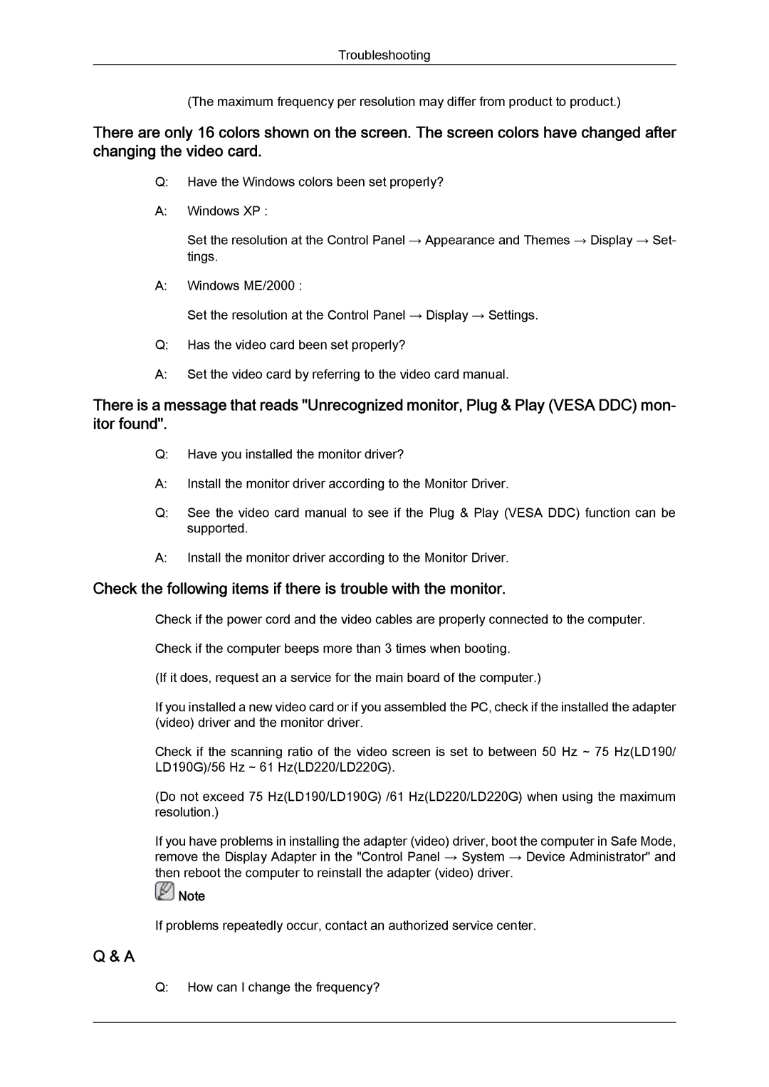 Samsung LD190G, LD220G user manual 