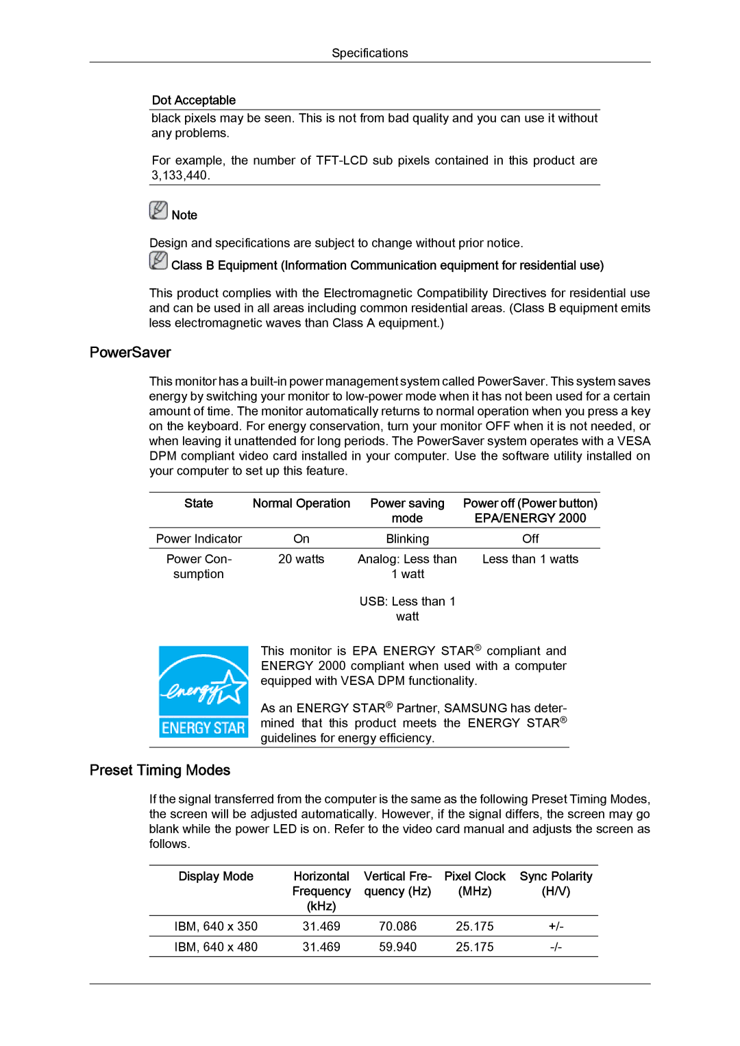 Samsung LD220G, LD190G user manual PowerSaver 