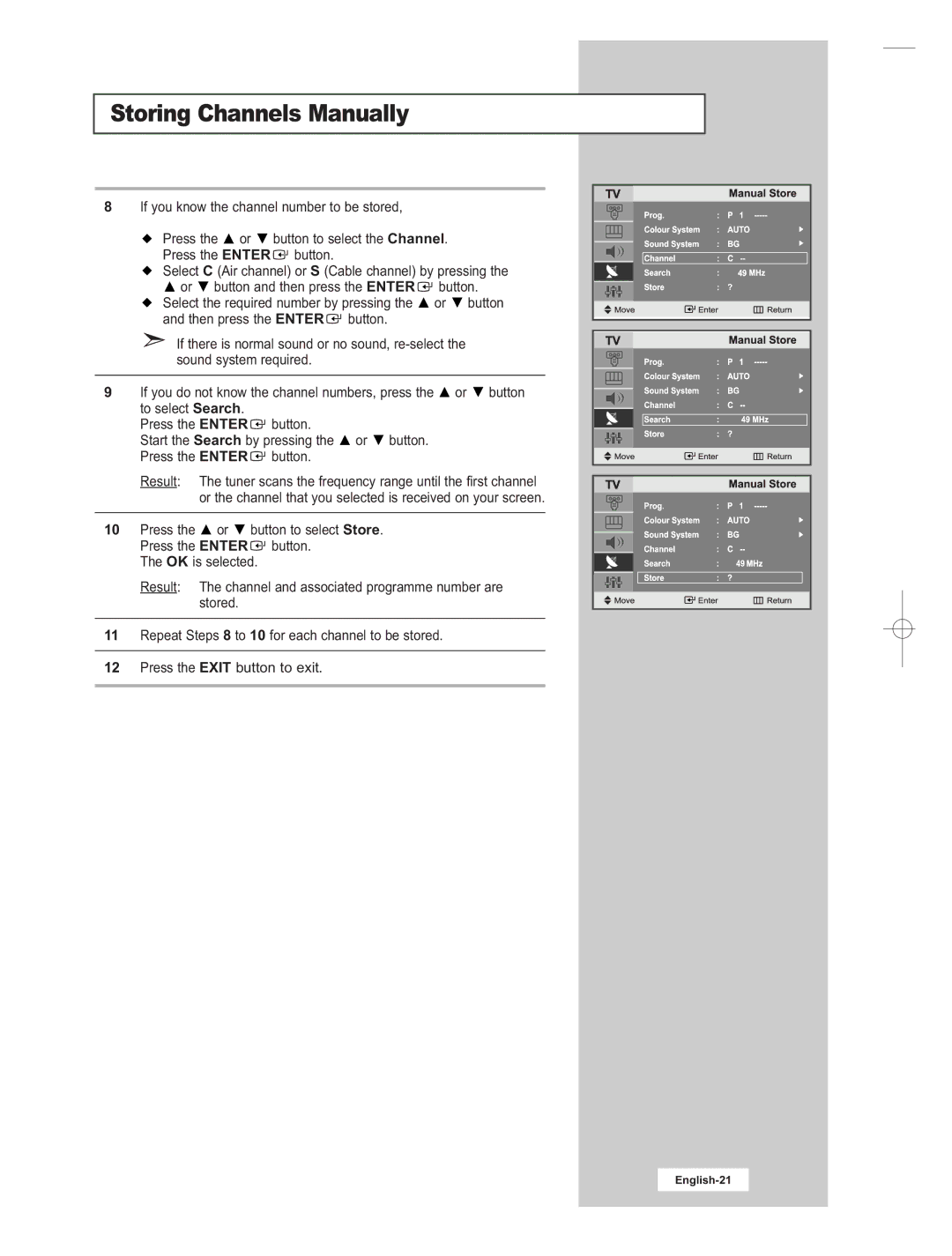 Samsung LE15E31S manual English-21 