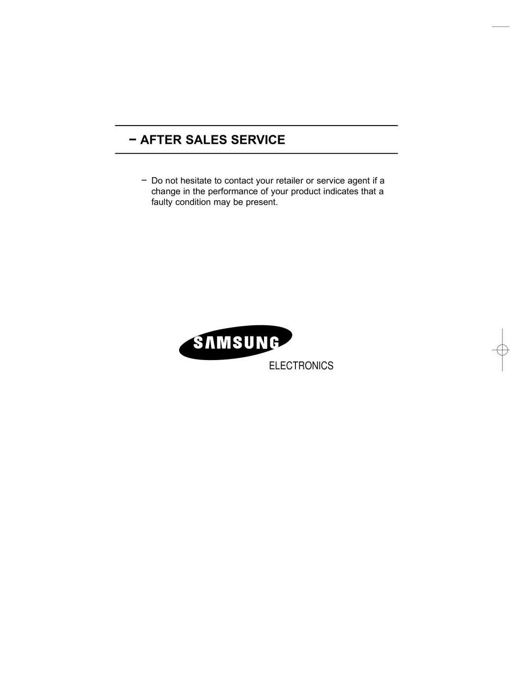 Samsung LE15E31S manual After Sales Service 