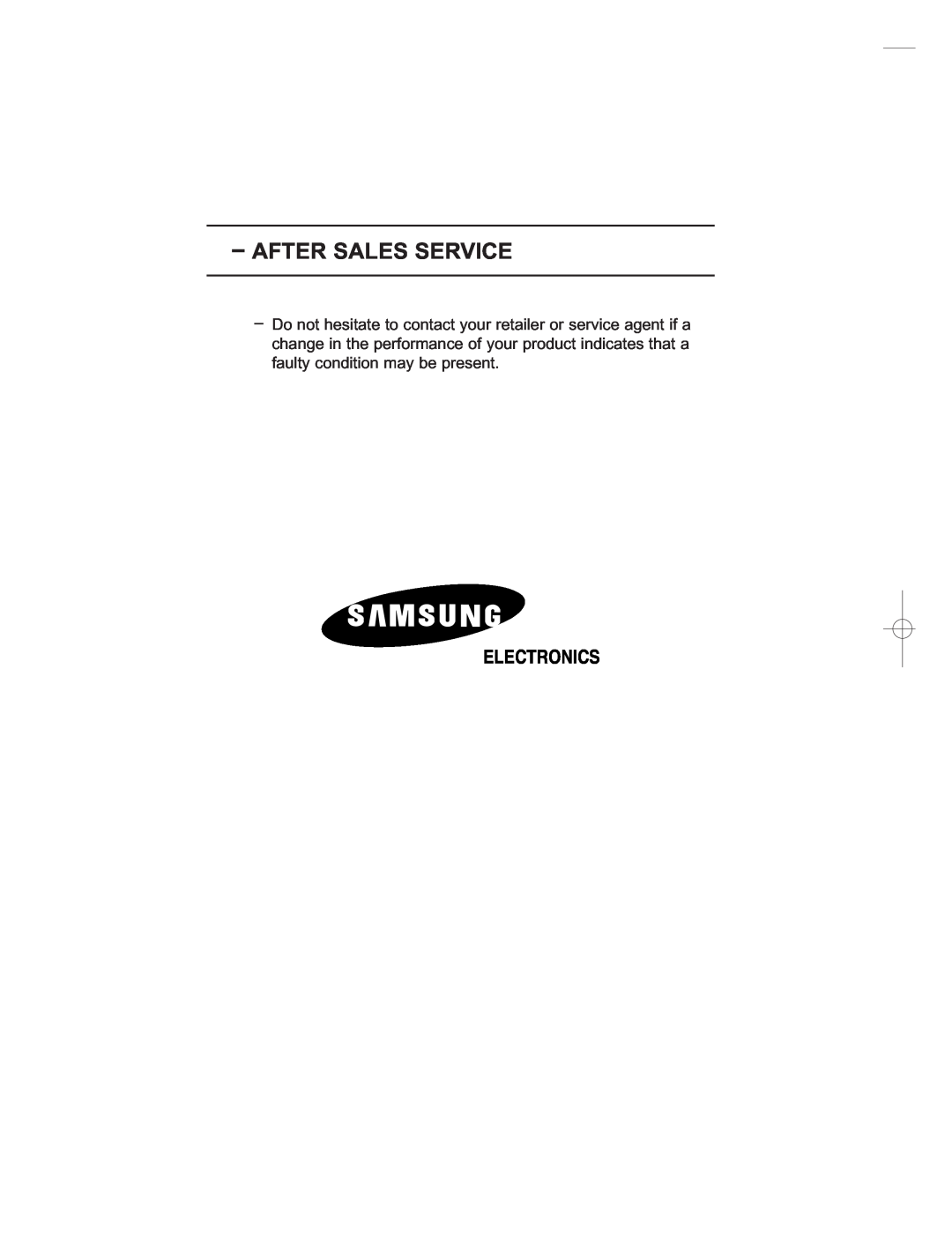 Samsung LE15E31S manual After Sales Service, Electronics 