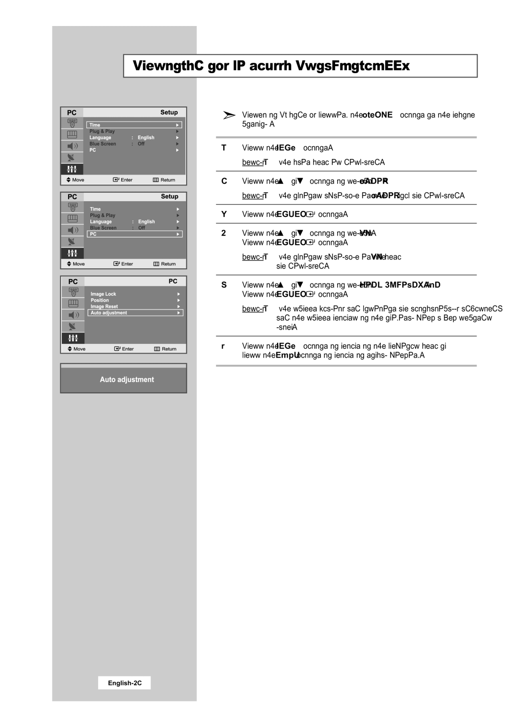 Samsung LE20S51B, LE15S51B manual Adjusting the PC Screen Automatically 