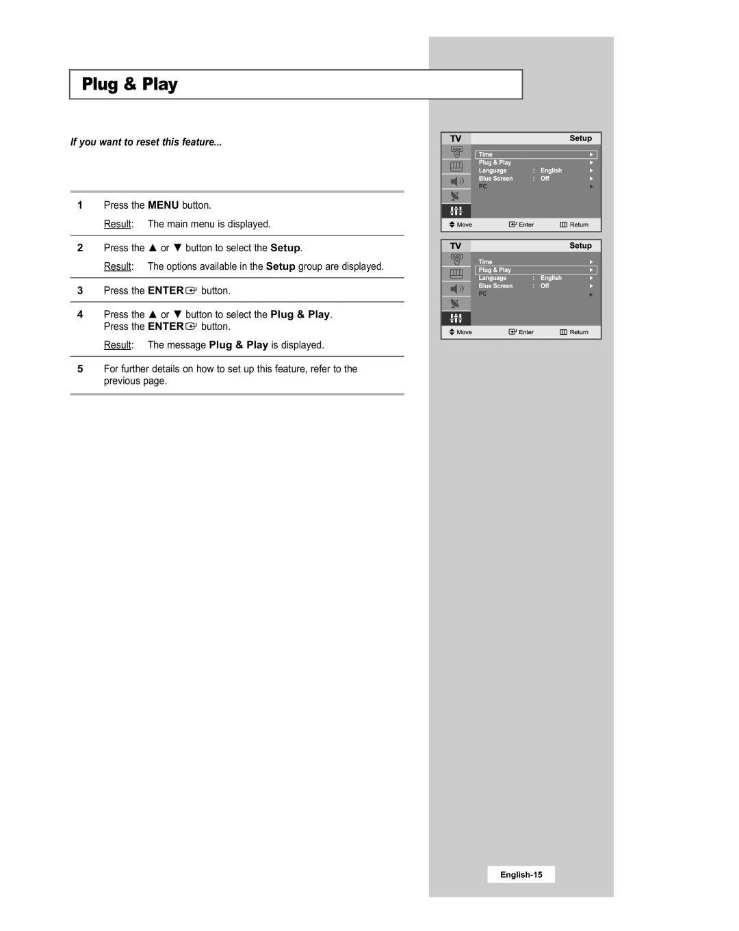 Samsung LE20S51BU manual If you want to reset this feature 