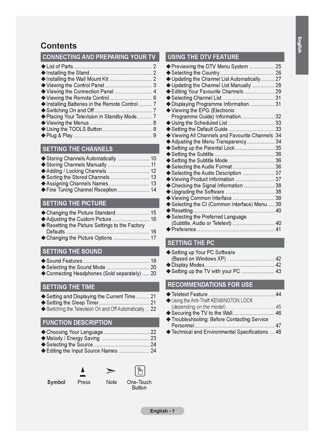 Samsung LE22A457, LE22A455 user manual Contents 