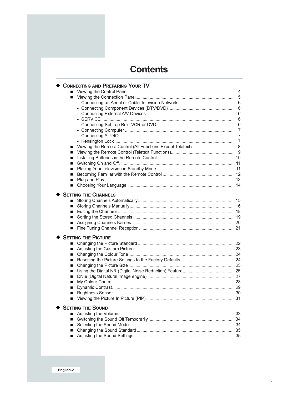 Samsung LE23R41B manual Contents 