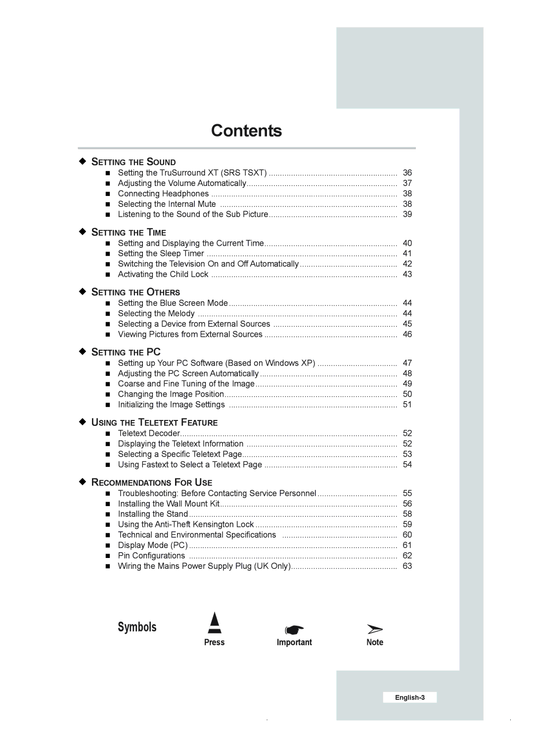 Samsung LE23R41B manual Press 