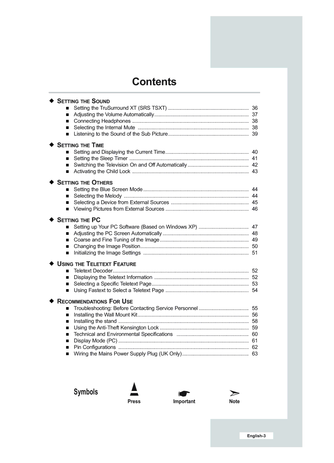 Samsung LE23R51B manual Press 