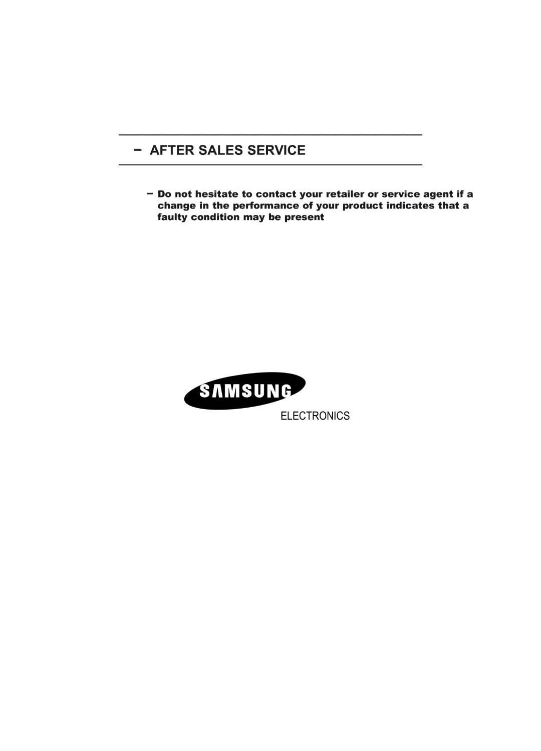 Samsung LE23R51B manual After Sales Service 