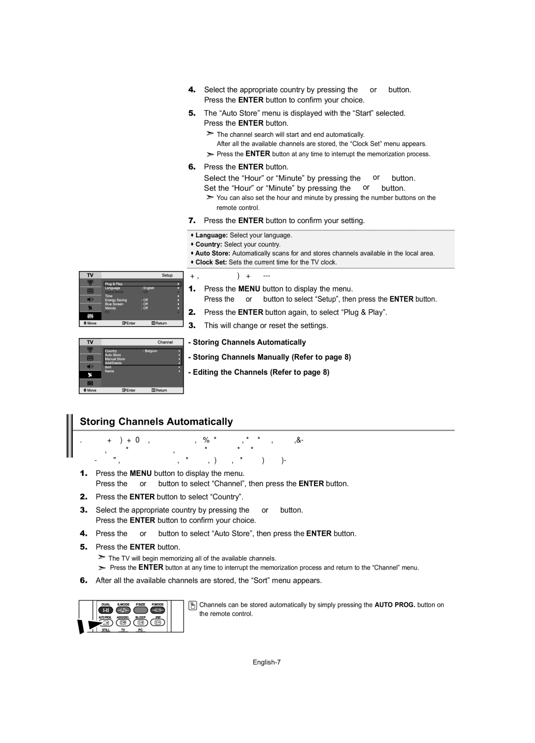 Samsung LE23R7 manual Storing Channels Automatically, If you want to reset this feature 