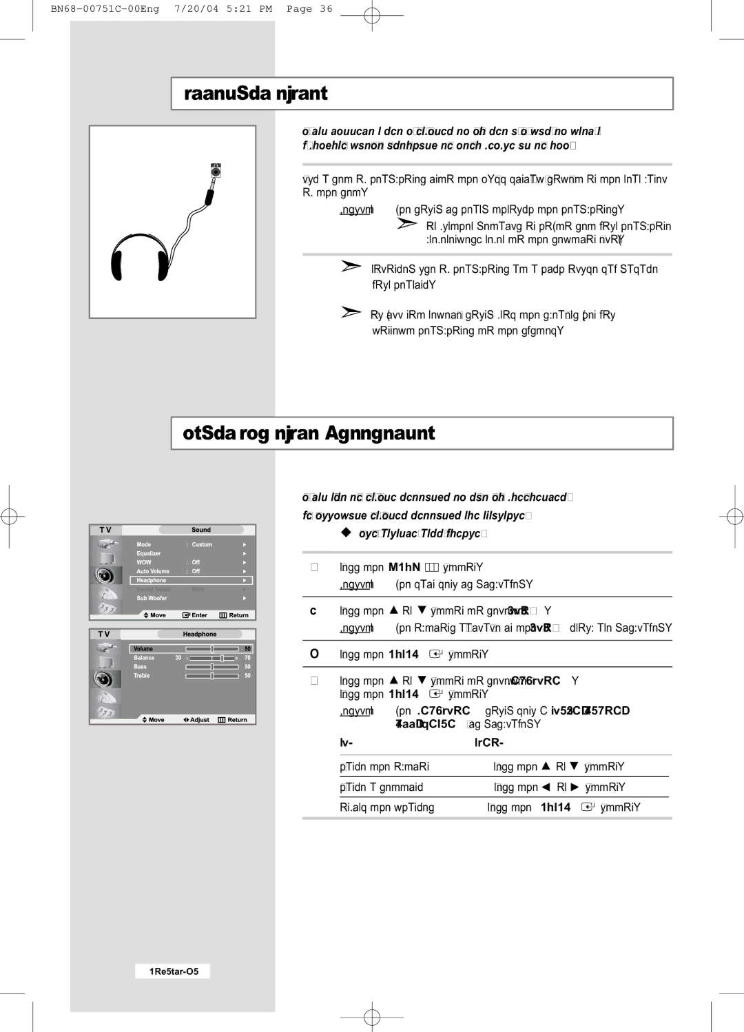 Samsung LE26A41B manual Connecting Headphones, Adjusting Your Headphone Preferences, Headphone sound menu Volume, Balance 