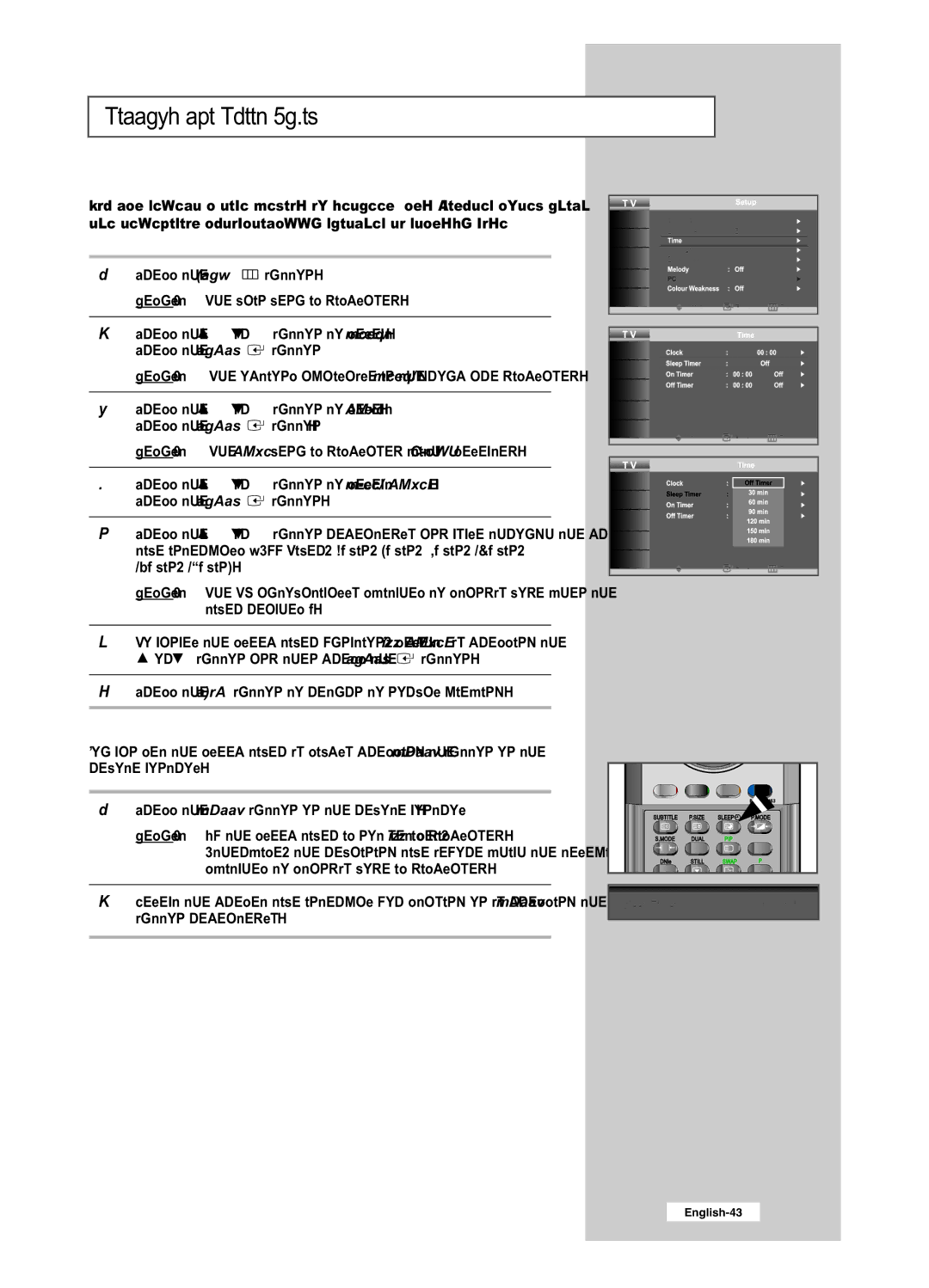 Samsung LE32R51BD, LE26R41BD, LE32R41BD, LE26R51BD manual Setting the Sleep Timer 