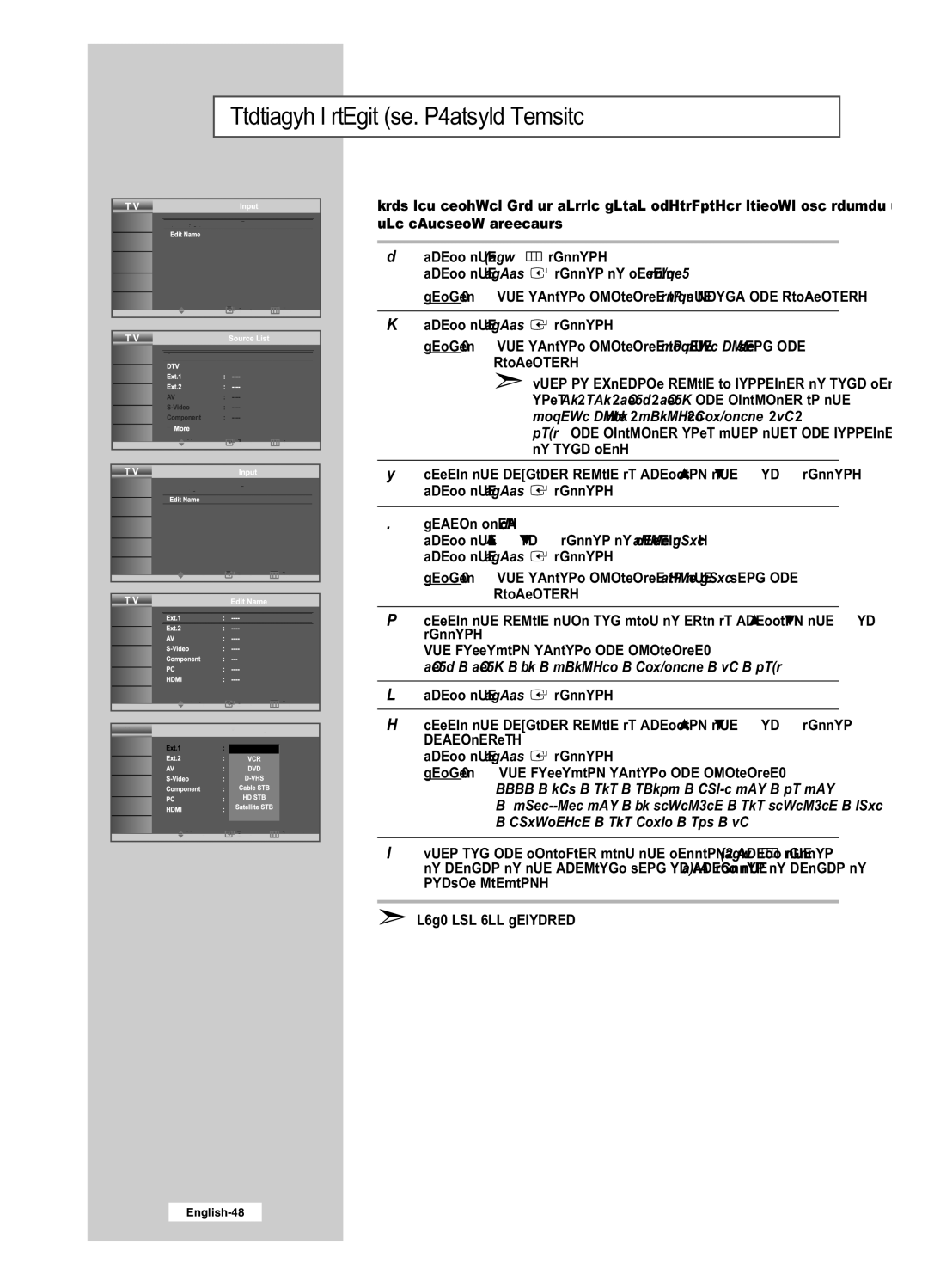 Samsung LE32R41BD, LE26R41BD, LE32R51BD Selecting a Device from External Sources, Ext.1 Ext.2 AV S-Video Component PC Hdmi 