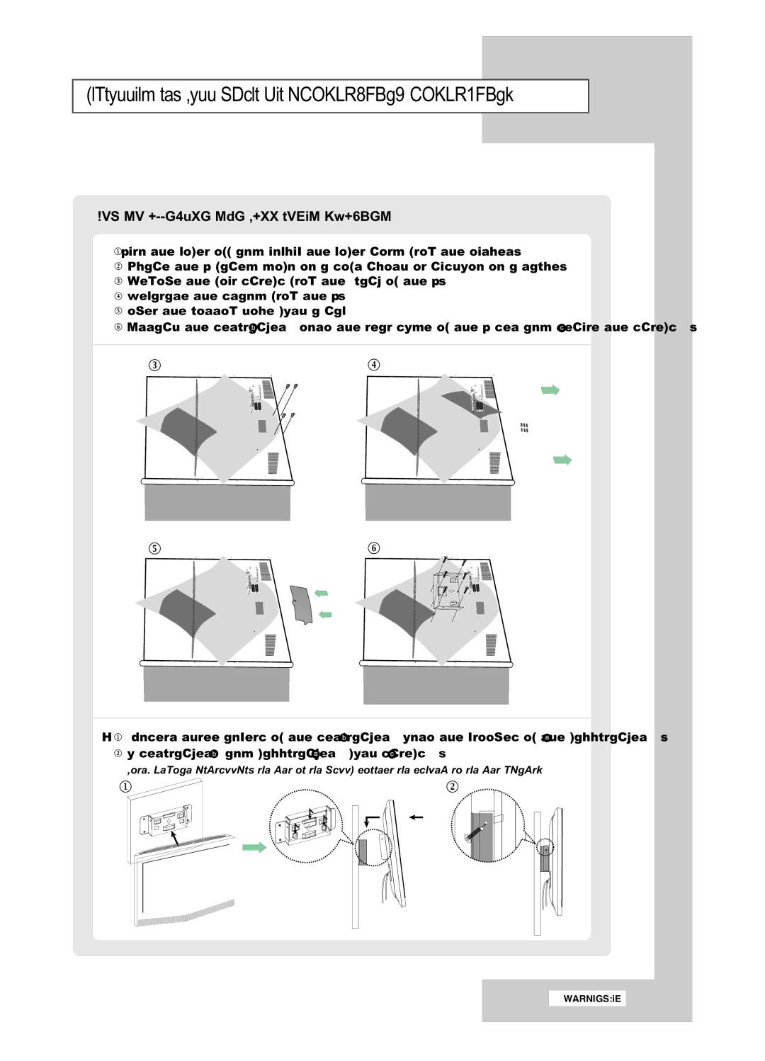 Samsung LE32R51BD, LE32R41BD manual Installing the Wall Mount Kit LE26R51BD, LE26R41BD 