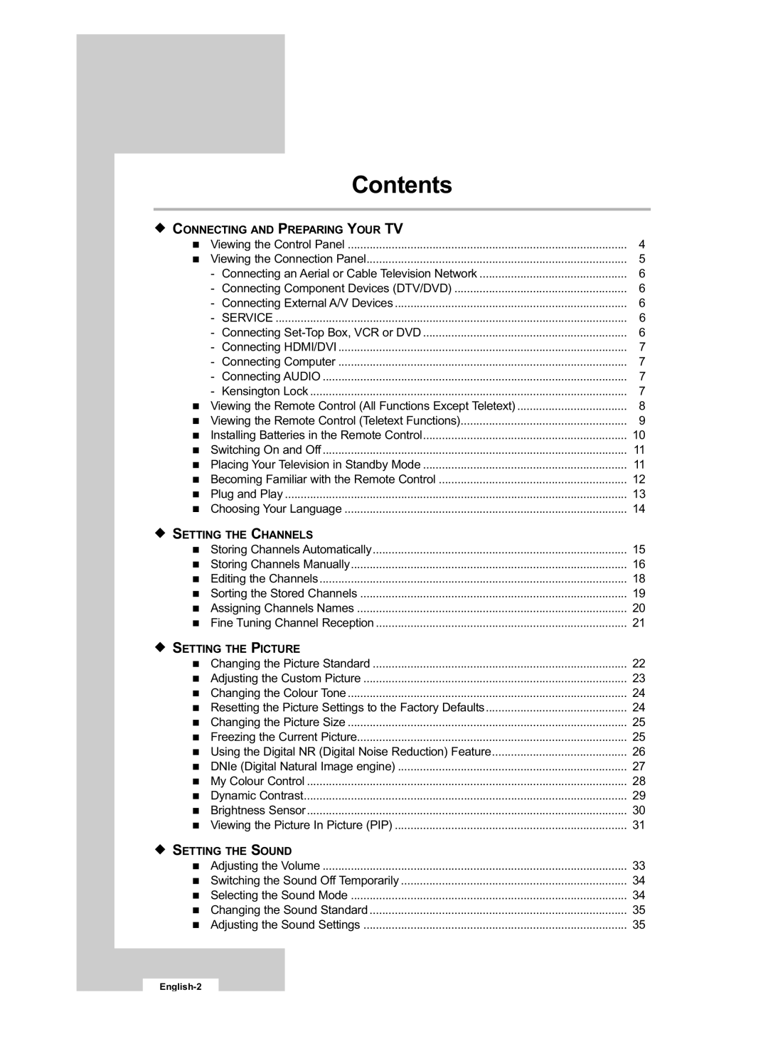 Samsung LE32R53B manual Contents 