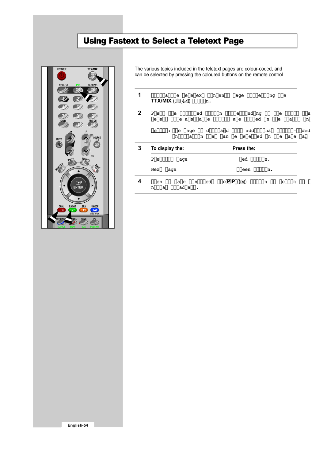 Samsung LE32R53B manual Using Fastext to Select a Teletext 