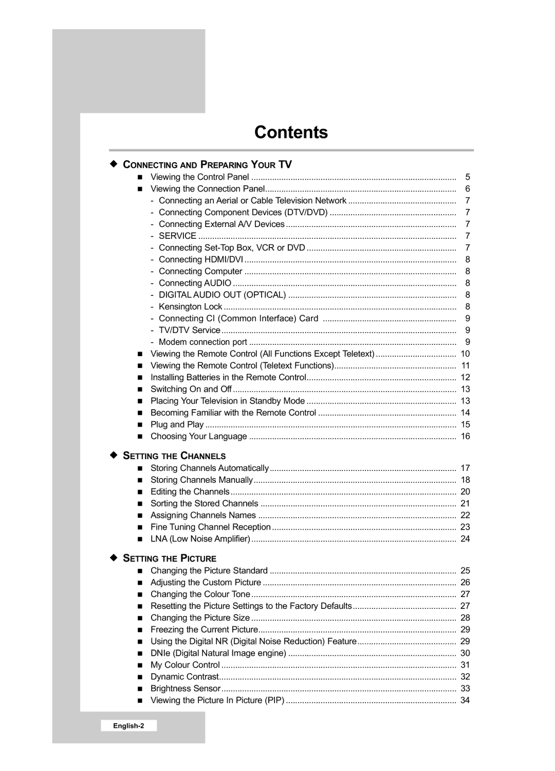 Samsung LE32R53BD, LE26R53BD manual Contents 