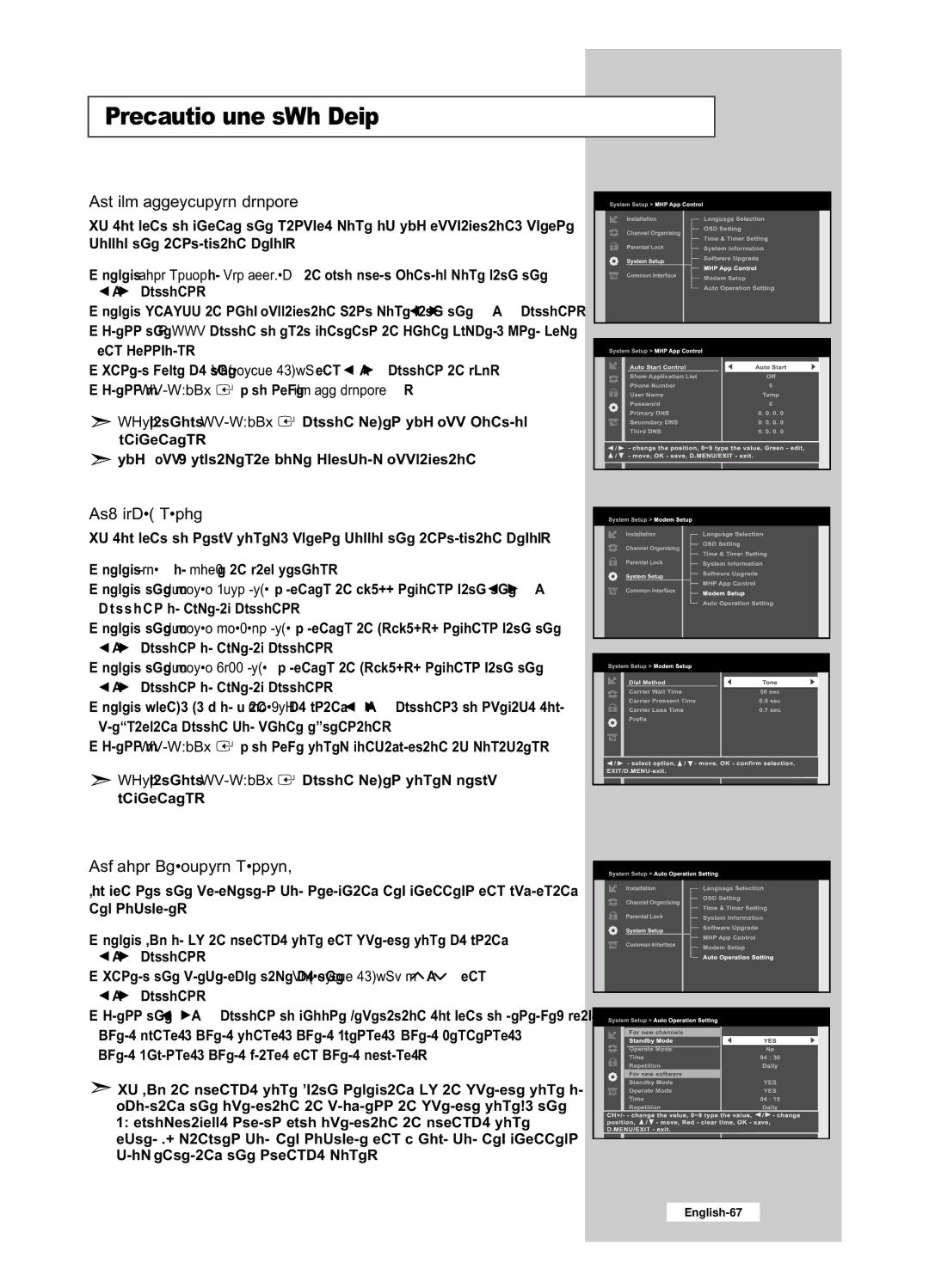 Samsung LE26R53BD, LE32R53BD manual MHP Application Control, Press ‘ENTER/OK ’ to save MHP App Control 