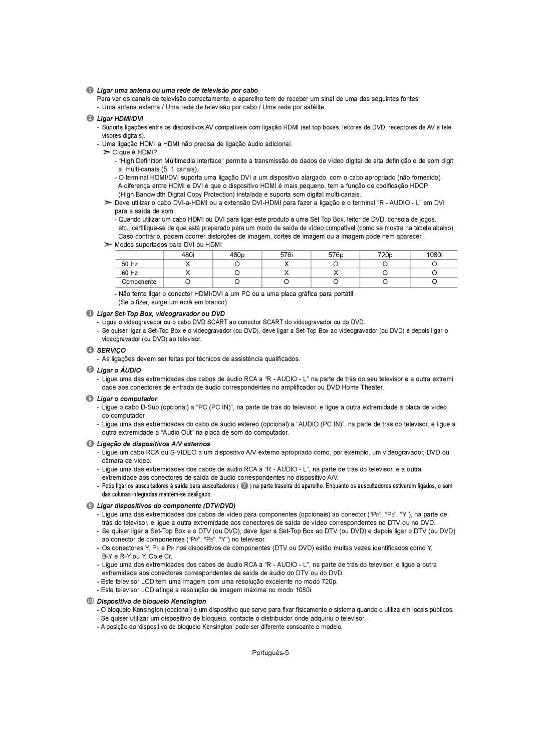 Samsung LE40S62, LE37S62, LE32S62 manual Serviço 