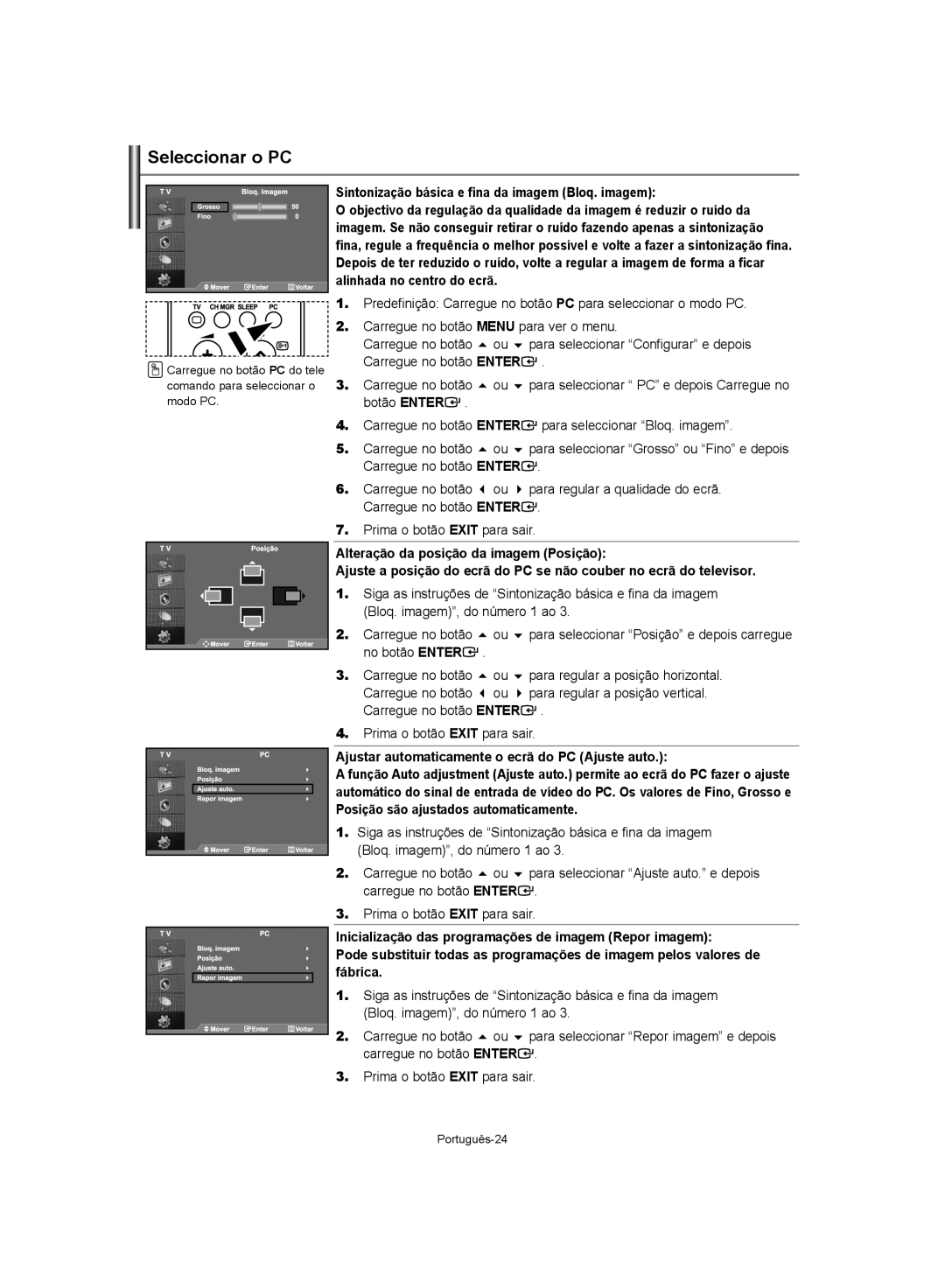 Samsung LE37S62, LE32S62, LE40S62 manual Seleccionar o PC 