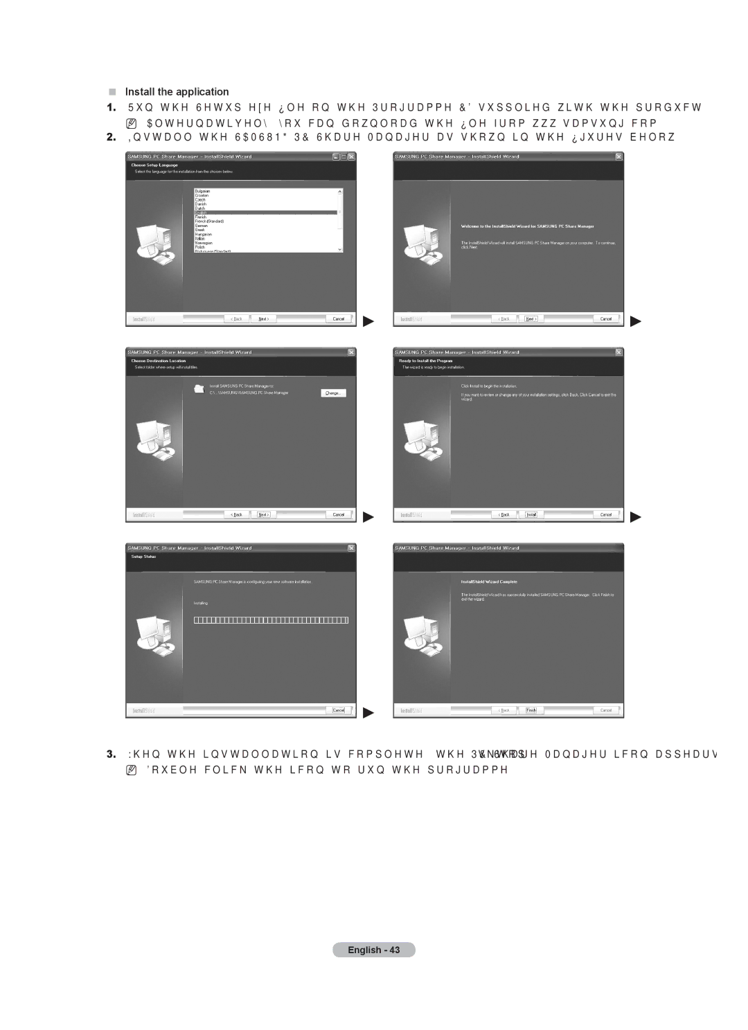 Samsung LE40A436, LE40A LE4A, LE4A LE2A user manual  Install the application 